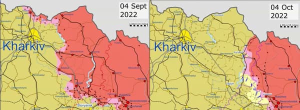 The development of the front line in the Kharkiv region