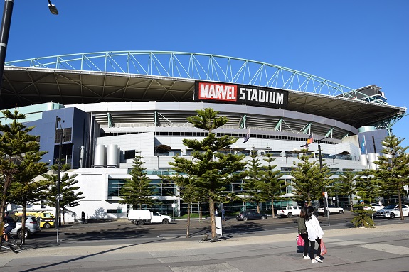 Marvel Stadium with retractable roof.