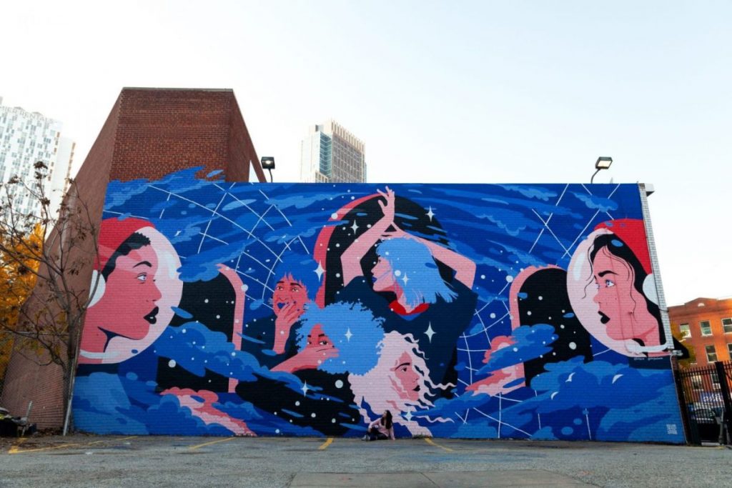 The augmented reality mural series celebrates women, space and science