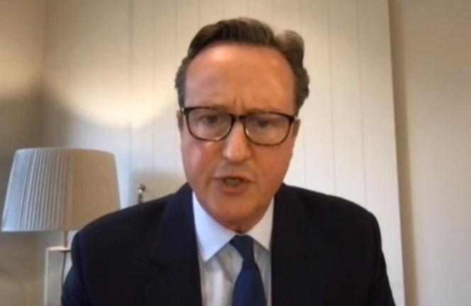 Screenshot taken during David Cameron's May 13 appearance before a Parliamentary Inquiry Committee at 