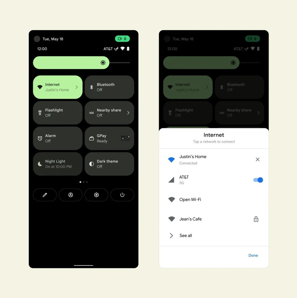 Android 12 Quick Settings