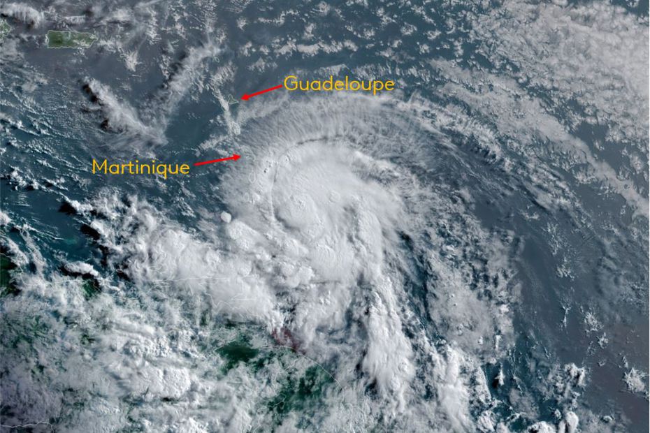 Elsa crosses the Arc of the Lesser Antilles as a Category 1 hurricane.