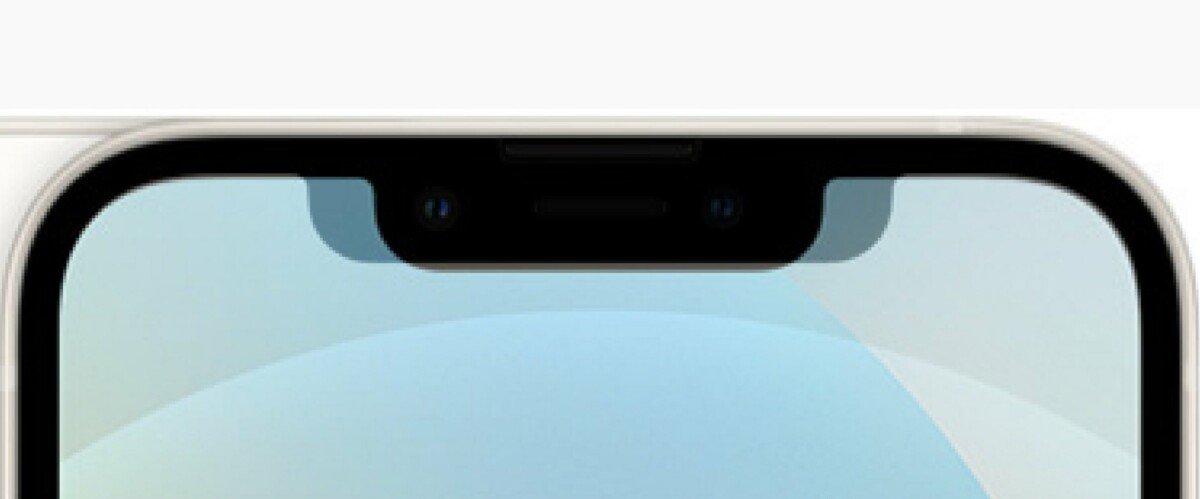 The notch is much narrower compared to the iPhone 12