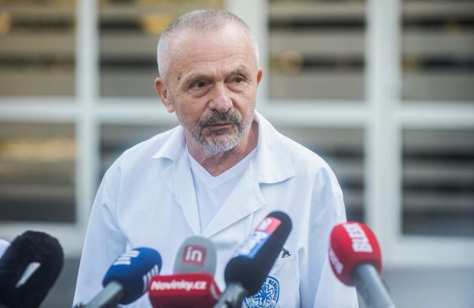 Director of the Military University Hospital in Prague, Miroslav Zavoral, during a press conference on the health of President Milos Zeman on October 10, 2021.