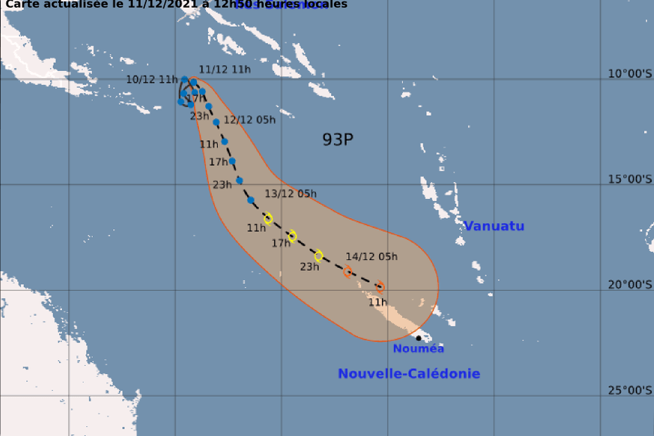 Tropical depression gradually approaching the coast of Caled