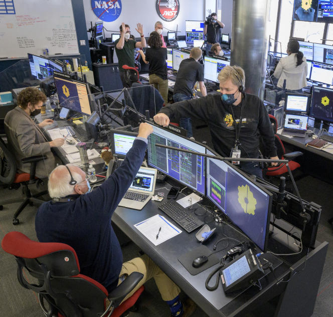 On Saturday morning, January 8, 2022, NASA broadcast live images of the control room, as dozens of engineers praised the announcement of the full deployment of the telescope, which is being tested from Baltimore, on the east coast of the United States.