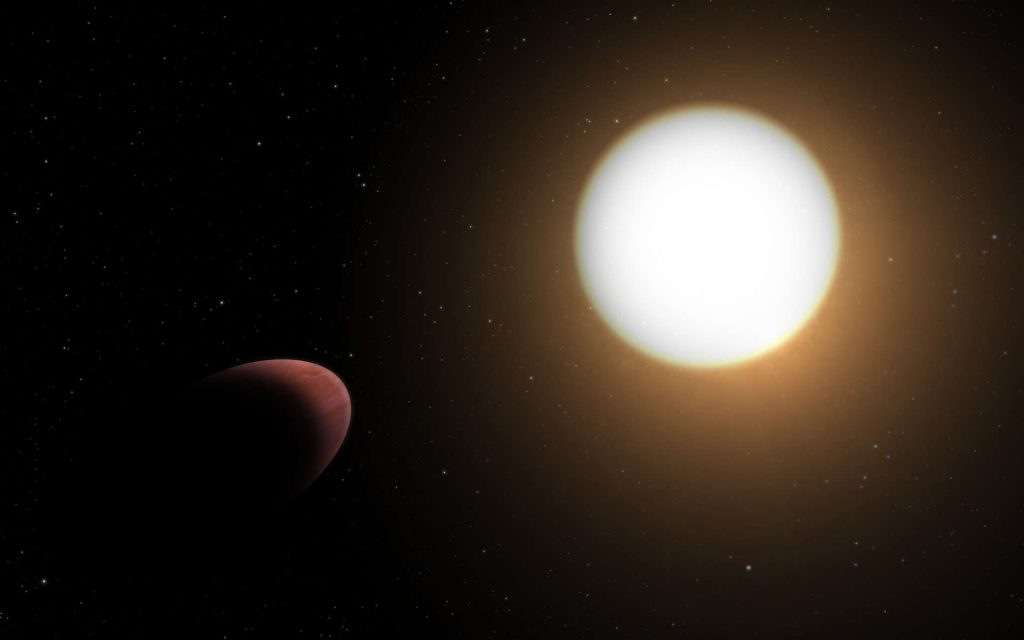 Vue d'artiste de la planète WASP-103b et de son étoile parent ? © ESA