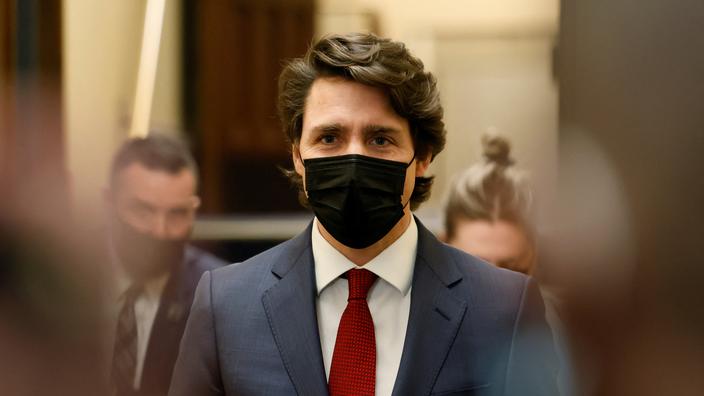 Le premier ministre du Canada, Justin Trudeau, sur la Colline du Parlement à Ottawa, Ontario, Canada le 8 février 2022.