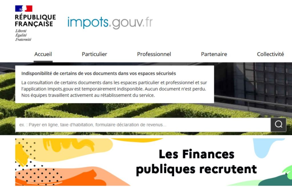 Impots.gouv is down, documents are missing