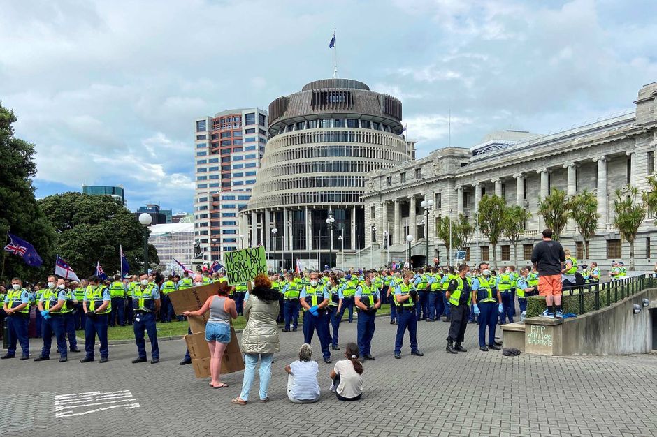 In New Zealand, anti-vaccine camp is growing in front of Parliament