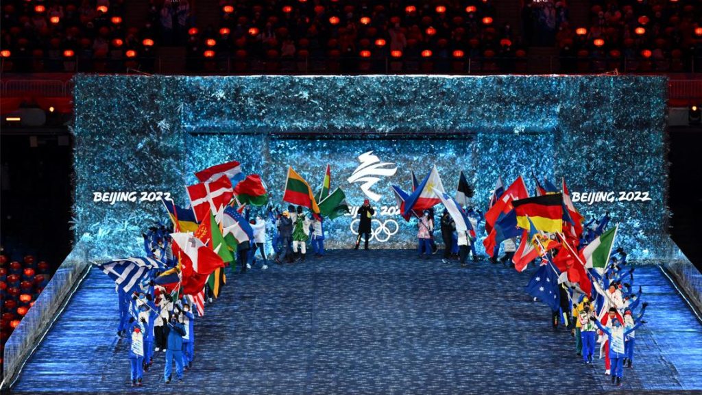 Revival of the closing ceremony of the Beijing Games, where the French won 14 medals
