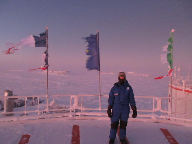View from the rooftop of Concordia Research Station in Antarctica in spring, 3,200 meters above sea level.