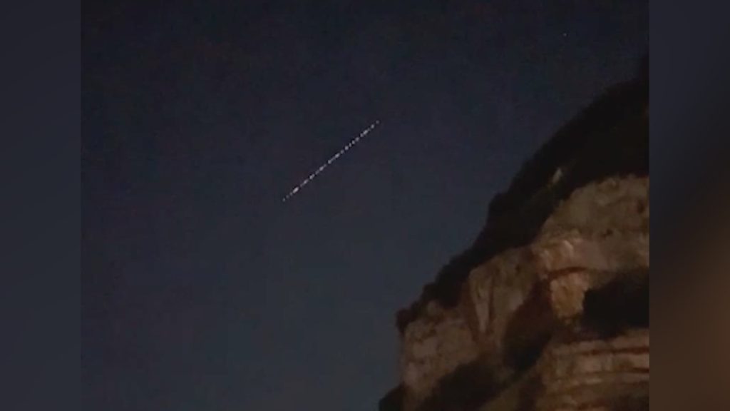A strange strip of light was seen in the sky on Sunday evening