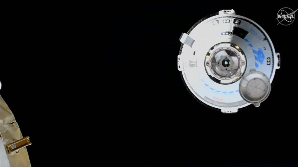 Starliner, a Boeing capsule, arrives at the International Space Station for the first time