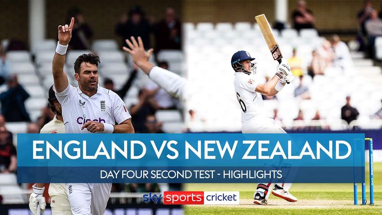 Highlights of the fourth day of the second Test between England and New Zealand from Trent Bridge