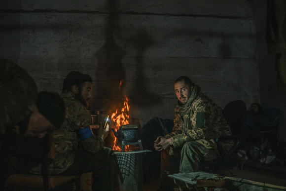 Ukrainian soldiers in the basements of a steel plant in Azovstal during weeks of battle against Russian forces in Mariupol, May 2022.