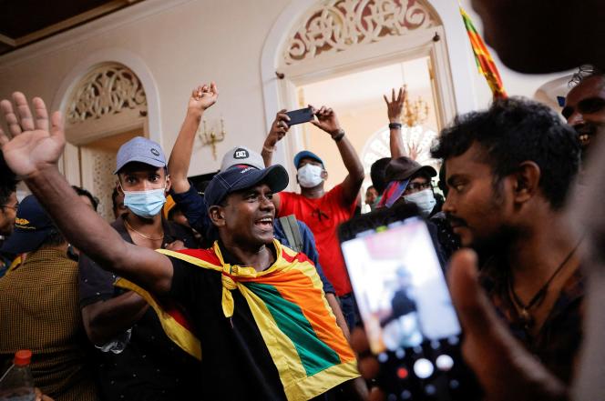 Demonstrators inside the president's residence in Colombo, Sri Lanka on July 9.