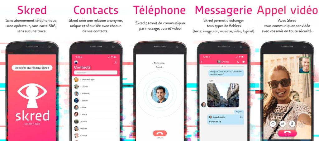 skred: Safe French Messaging App: Features