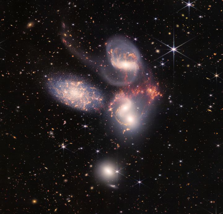 Image of Stefan's Quintet captured by the new James Webb Telescope and released on July 12, 2022. & nbsp;  (NASA, ESA, CSA, STScI)