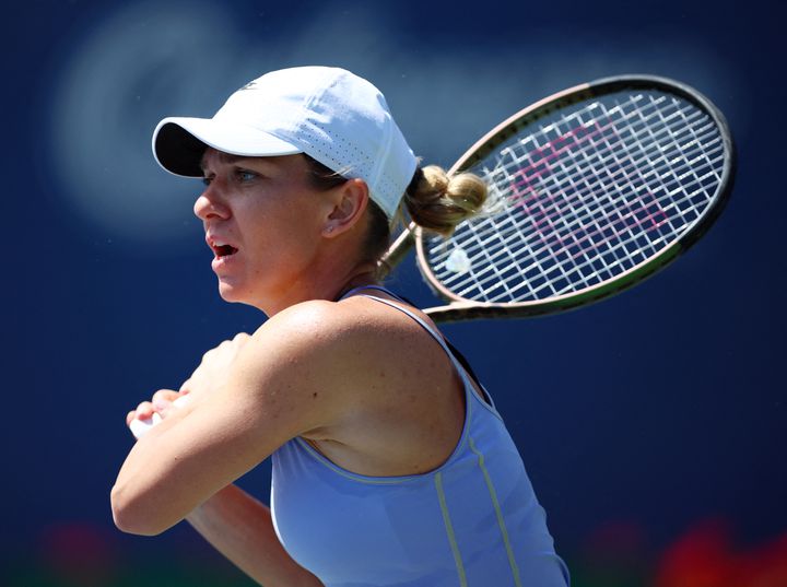 Tennis player Simona Halep during a match in Toronto (Canada), August 14, 2022 (VAUGHN RIDLEY / GETTY IMAGES NORTH AMERICA / AFP)