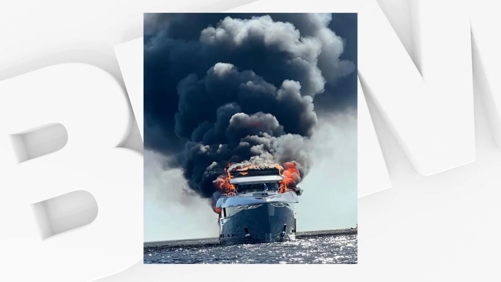 A huge new yacht worth 25 million euros was destroyed by fire
