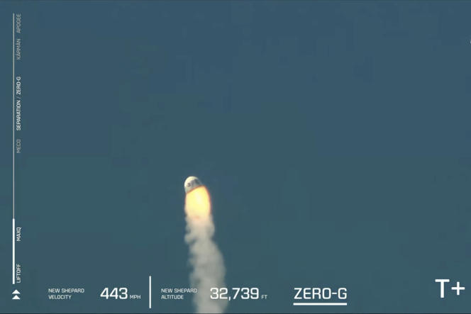 Image provided by Blue Origin showing a rocket failing to take off on Monday, September 12, 2022.