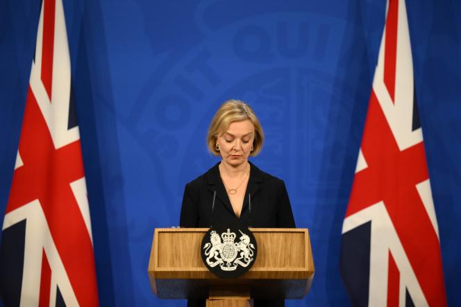 British Prime Minister Liz Truss in London on October 14, 2022.