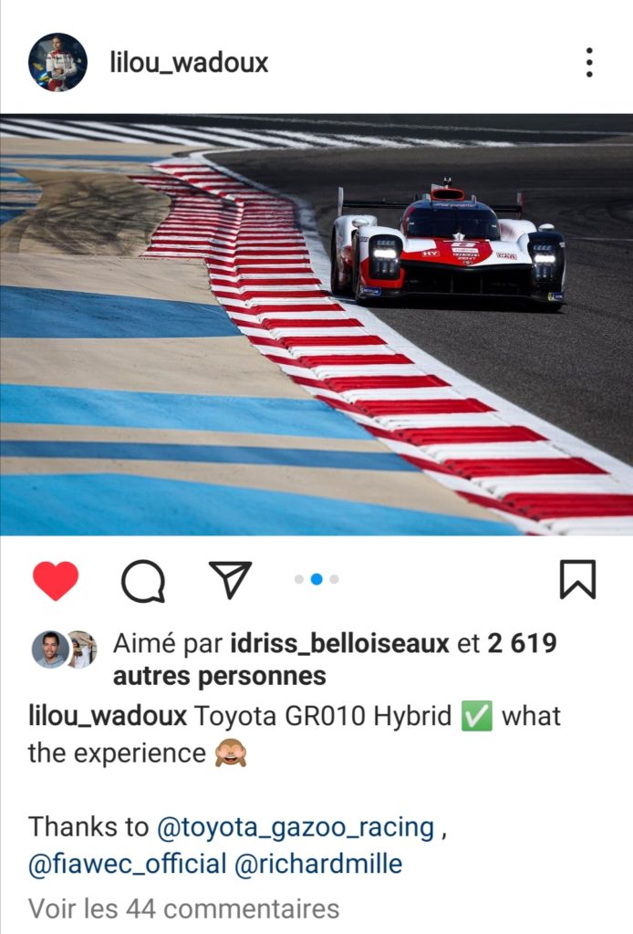 I.  test wadoux instagram hypercar Toyota