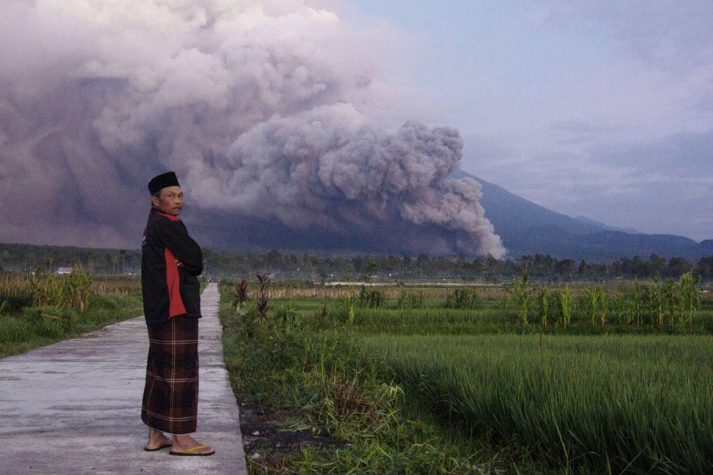 Semeru volcano erupts on the island of Java, Indonesia